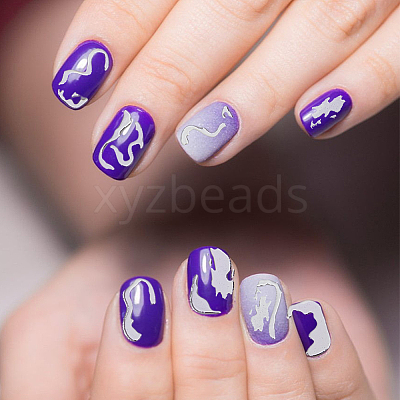 10 Sheets 10 Style Gold Stamping Wave French French Tips Nail Stickers MRMJ-HY0002-33-1