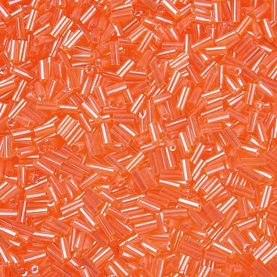 Transparent Colours Luster Glass Bugle Beads SEED-N005-001-A11-1
