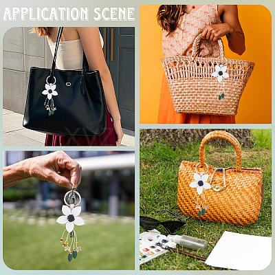 Leather and Alloy Keychain HJEW-WH20022-04A-01-1