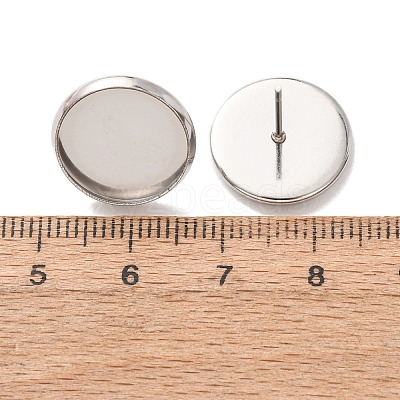 201 Stainless Steel Stud Earring Settings SA-CBAB174-01P-A-1
