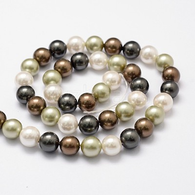 Shell Pearl Bead Strands X-BSHE-L017-18-1