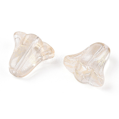 Spray Painted Transparent Glass Beads GLAA-D006-20A-1