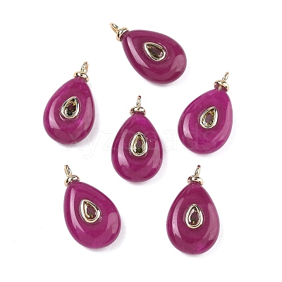 Dyed Natural White Jade Pendants KK-C251-01A-04-1