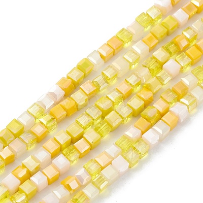 Gradient Color Electroplate Glass Bead Strands X-GLAA-E042-05C-1