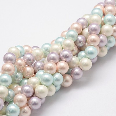 Shell Pearl Bead Strands X-BSHE-L017-10-1