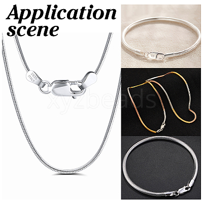 4Pcs 4 Styles 925 Sterling Silver Lobster Claw Clasps STER-ME0001-33S-1