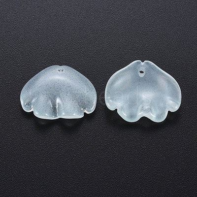 Transparent Baking Paint Imitation Jade Glass Pendants DGLA-Q025-001B-1