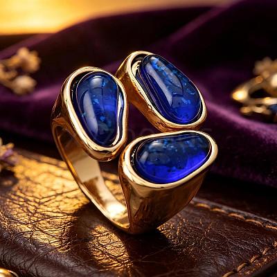 Zinc Alloy Resin Finger Rings for Women UQ0861-1-1