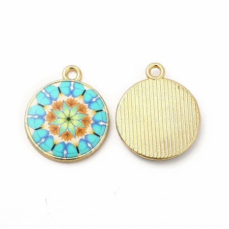 Alloy Printed Pendants PALLOY-D581-03H-1