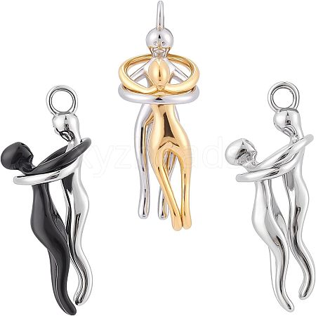 Unicraftale 3Pcs 3 Colors 304 Stainless Steel Pendants STAS-UN0037-95-1