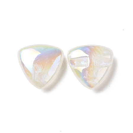 Rainbow Iridescent Plating Acrylic Beads OACR-A010-11E-1