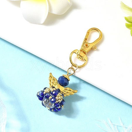 Angel Glass & Alloy Pendant Decorations HJEW-MZ00360-02-1