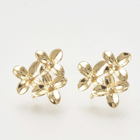 Brass Stud Earring Findings KK-T027-108G-1