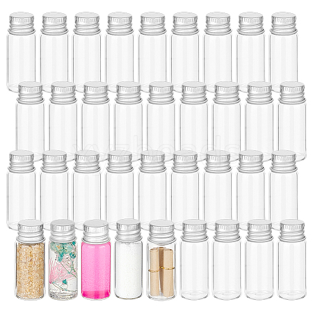 Glass Bead Storage Tubes with Aluminum Screw Lid AJEW-WH0818-009-1