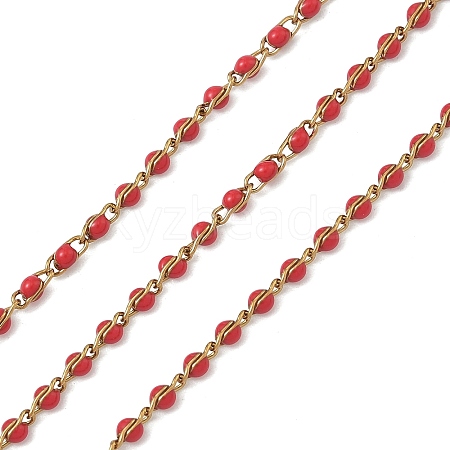 304 Stainless Steel Enamel Twisted Chains STAS-R100-40G-05-1