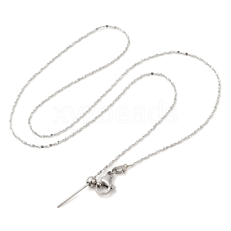 304 Stainless Steel Serpentine Chain Necklace for Women NJEW-G104-07P-1