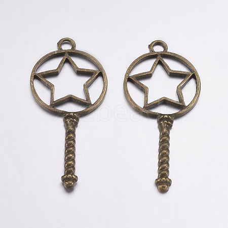 Tibetan Style Alloy Big Open Back Bezel Pendants PALLOY-L203-07AB-1