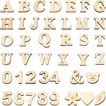 DIY Wood Alphanumeric Sticker Crafts DIY-WH0302-94-1