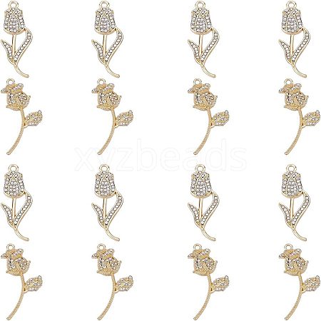 SUPERFINDINGS 16Pcs 2 Style  Rack Plating Alloy Pendants PALLOY-FH0001-80-1