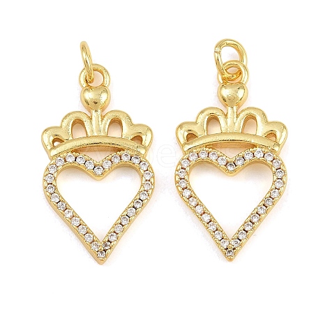Brass Micro Pave Clear Cubic Zirconia Pendants CU-CBA3D67-05B-G-1