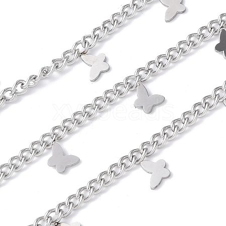 304 Stainless Steel Curb Chains CHS-G041-02P-04-1