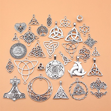 30Pcs Tibetan Style Alloy Pendants PW-WGCBDA4-01-1