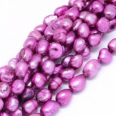Dyed Natural Cultured Freshwater Pearl Beads Strands PEAR-L021-15E-01-1