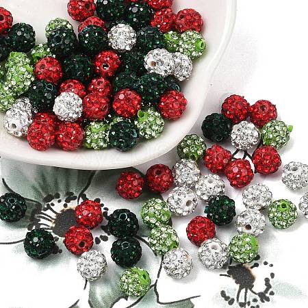 Christmas Theme Polymer Clay Rhinestone Beads RB-L037-01-1