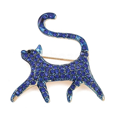 Alloy Rhinestone Lapel Pins for Backpack Clothes JEWB-P055-06G-02-1