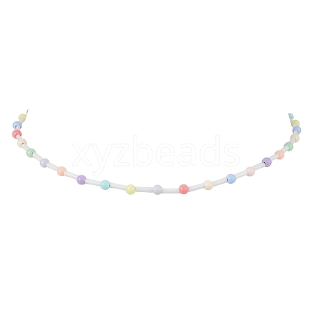 Acrylic and Glass Round Bead Necklaces NJEW-JN04876-1