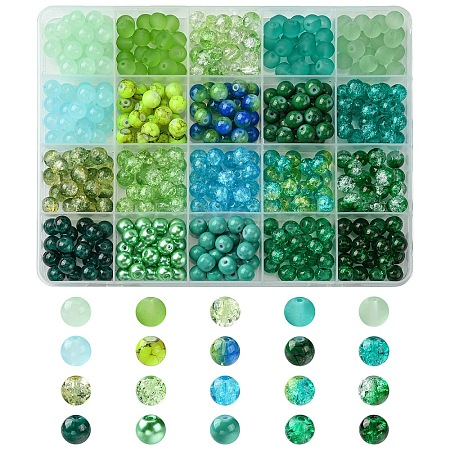 DIY Round Glass Beads Jewelry Making Finding Kits DIY-YW0009-33C-1