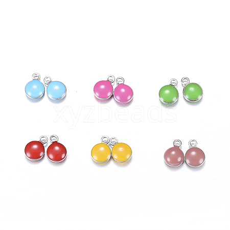 304 Stainless Steel Enamel Charms X-STAS-N0013-10P-1