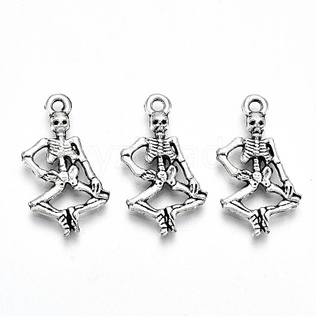 Tibetan Style Alloy Pendants TIBE-S323-057AS-RS-1