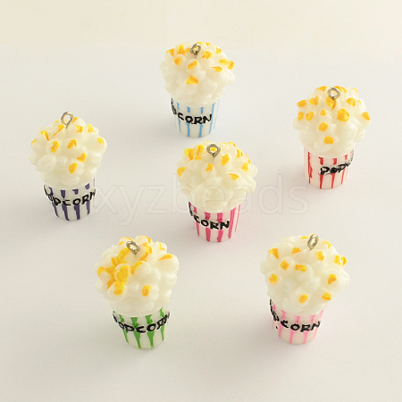 Popcorn Resin Pendants RESI-R137-M-1