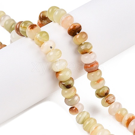 Natural Golden Silk Jade Beads Strands G-T138-77-1