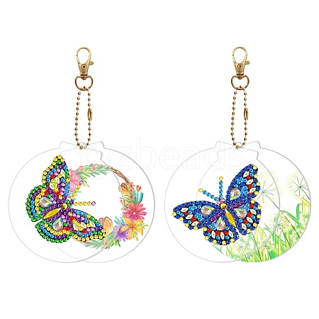 DIY Butterfly Theme Diamond Pendant Decoration Kits DIAM-PW0004-044-1