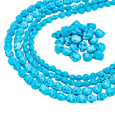3 Sizes Dyed Synthetic Turquoise Beads Strands G-AR0004-83-1