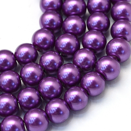 Baking Painted Glass Pearl Bead Strands X-HY-Q003-3mm-37-1