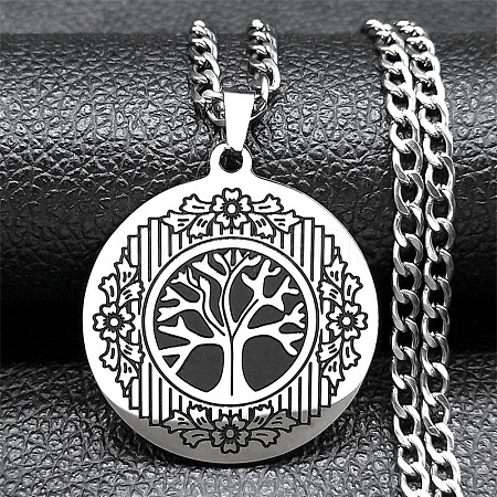 304 Stainless Steel Pendant Necklaces NJEW-C066-01P-1