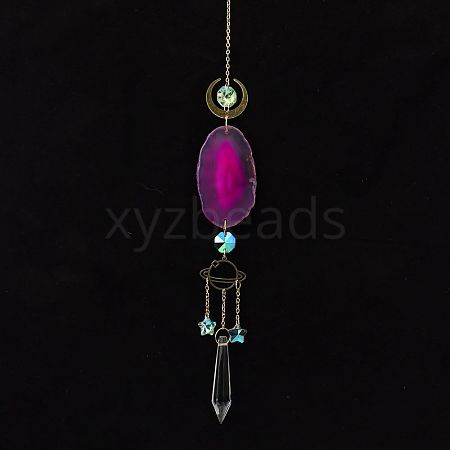 Natural Agate Piece Hanging Ornaments PW-WG42030-02-1