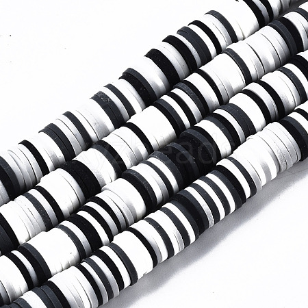 Handmade Polymer Clay Beads Strands CLAY-R089-8mm-150-1