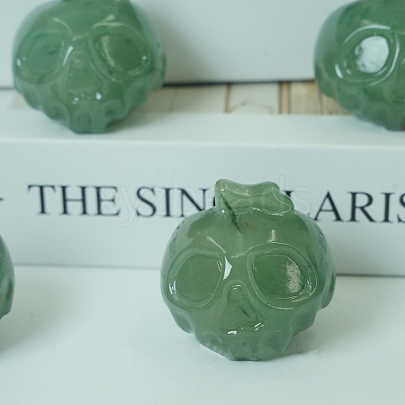 Natural Green Aventurine Carved Healing Skull Figurines PW-WG91751-10-1