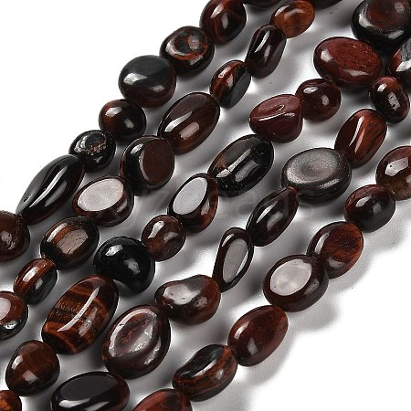 Natural Red Tiger Eye Beads Strands G-P497-01E-24-1