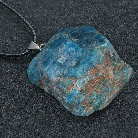 Natural Apatite Raw Rough Nuggets Pendant Necklace FS-WG50F2C-19-1