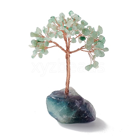 Natural Green Aventurine Tree Display Decoration DJEW-G027-10RG-03-1