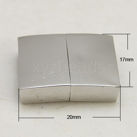 Rectangle 304 Stainless Steel Magnetic Clasps X-STAS-C007-6-1