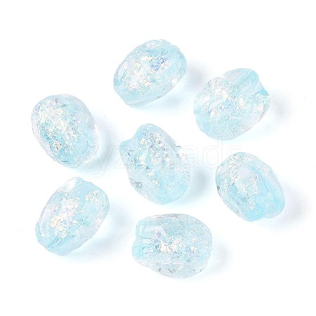 Handmade Foil Glass Beads Strands FOIL-N033-02F-1