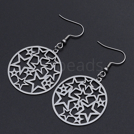 Tarnish Resistant 201 Stainless Steel Dangle Earrings STAS-S105-JN608-1-1