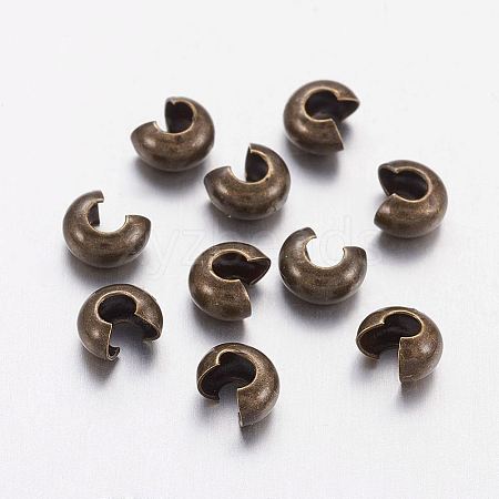 Brass Crimp Beads Covers X-KK-H289-NFAB-NF-1