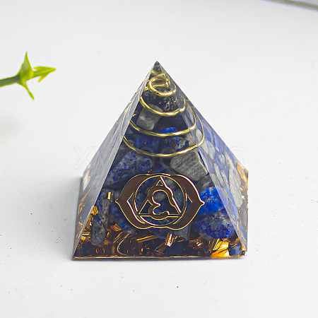 Chakra Theme Orgonite Pyramid Resin Energy Generators WG78315-02-1